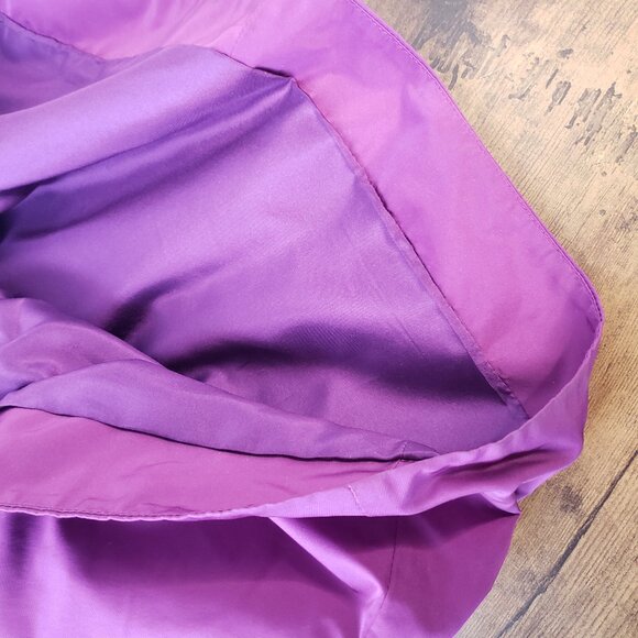 Purple Lida Baday Formal Dress w Belt Silk Poly Blend - Picture 8 of 10